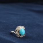 انگشتر زنانه سنگ فیروزه آبی صاف انگشتر زنانه سنگ فیروزه آبی صاف