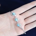 دستبند زنانه سنگ فیروزه دور نگین دستبند زنانه سنگ فیروزه دور نگین