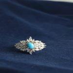 انگشتر زنانه سنگ فیروزه طرح تاج پر نگین انگشتر زنانه سنگ فیروزه طرح تاج پر نگین