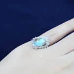 انگشتر زنانه سنگ فیروزه طرح گلبرگ انگشتر زنانه سنگ فیروزه طرح گلبرگ