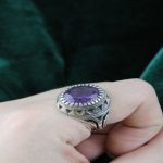 انگشتر مردانه سنگ آمتیست اصل دور طلائی انگشتر مردانه سنگ آمتیست اصل دور طلائی