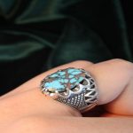 انگشتر مردانه سنگ فیروزه رگه عنکبوتی خوش نقش رکاب نقره ماشینی انگشتر مردانه سنگ فیروزه رگه عنکبوتی خوش نقش رکاب نقره ماشینی