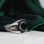 انگشتر مردانه عقیق ترک نقره ایرانی نقره ای مشکی انگشتر مردانه عقیق ترک نقره ایرانی نقره ای مشکی